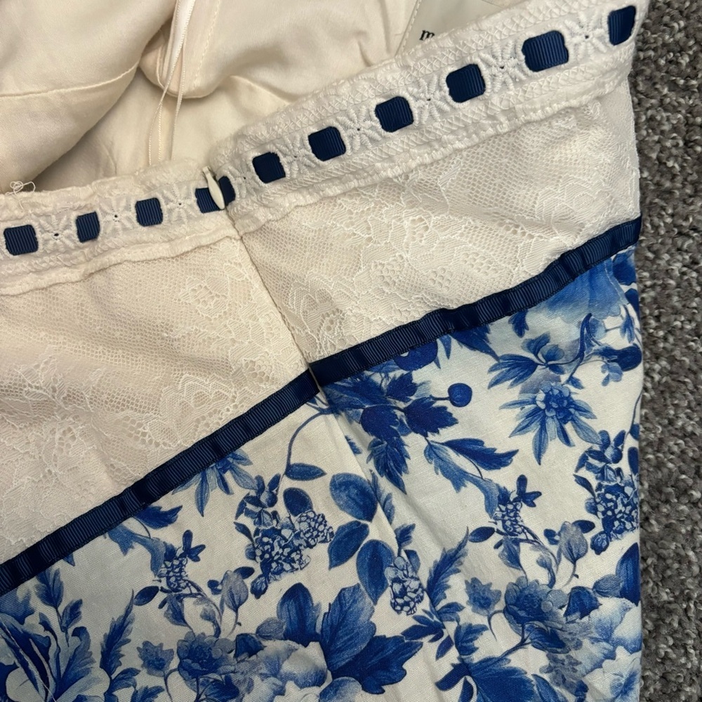 Anthropologie Blue Lace Floral Dress - Picture 4 of 5